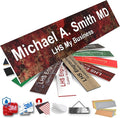 Engraved Door Signs for Office Personalized Rustico Granite Plastic Door Plaque White Letters - Made in USA 2x4 S2