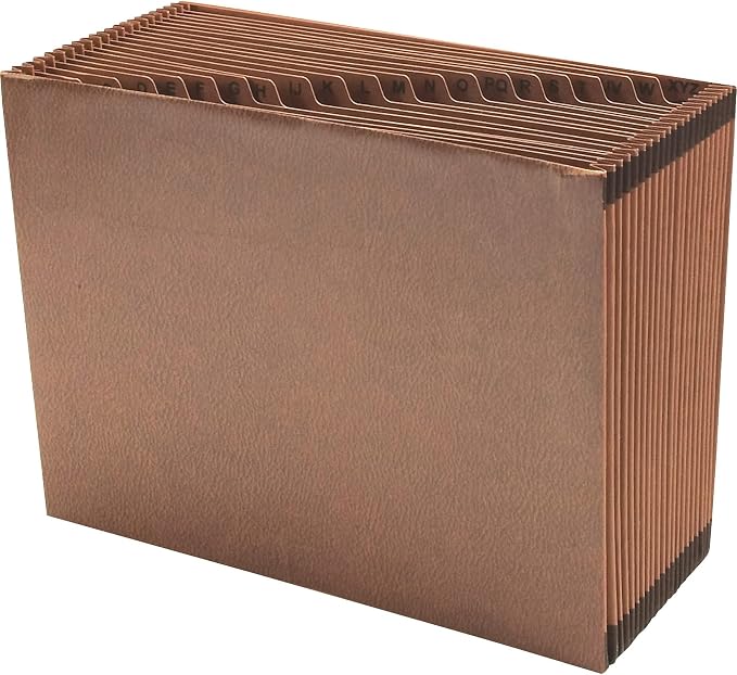 Smead TUFF Expanding File, Alphabetic (A-Z), 21 Pockets, Letter Size, Redrope-Printed Stock (70425)