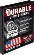 Samsill Durable 0.5 inch 3 Ring Binder, D Ring Binder,100% Recycled Chipboard, Black