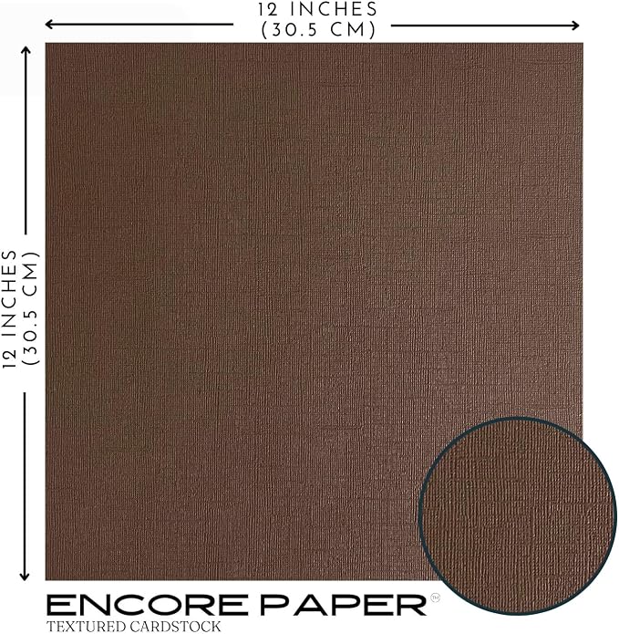 Portabella—12x12 Textured Cardstock | 80lb Textured Brown Scrapbook Paper | Premium Cardstock for Cricut Cutting | 25 Sheets