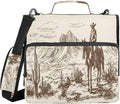 Western Desert Cowboy Zipper Binder for School with Shoulder Strap & Extra Pockets - 1.5 Inch 3-Ring Binder Holds 500+ Sheets, Textbooks, Laptop