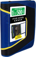 Five Star Zipper Binder 1.5 Inch O-Rings Case Organiser with 3-Pocket Expanding File, 500 Sheet Capacity, Cosmic Blast (280146J)