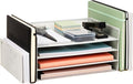 Mind Reader Desktop Organizer, File Storage, Paper Tray, Workspace, Office, Metal Mesh, 16.75"L x 9.15"W x 6"H, White