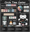 Boczif Circle Time Learning Center Pocket Chart for Classroom(Black)
