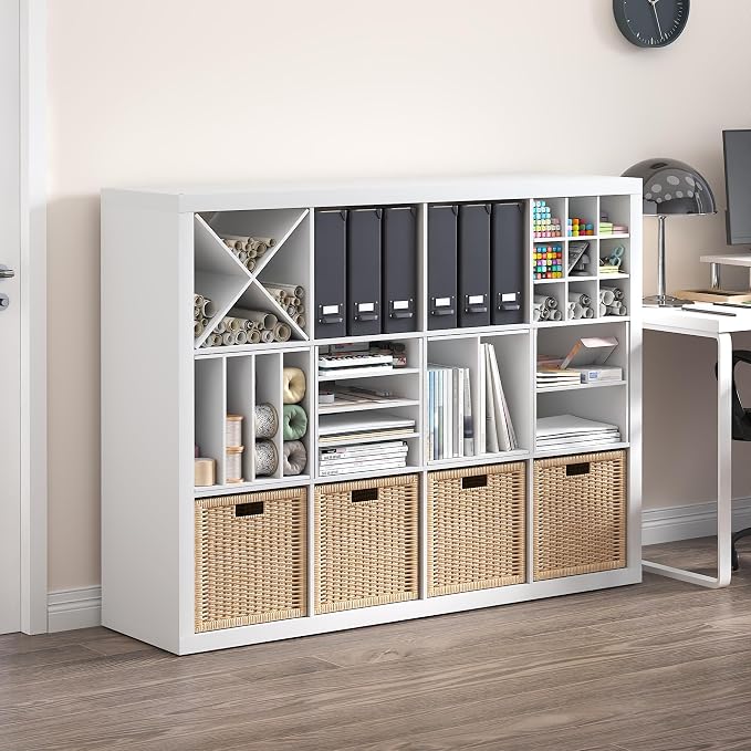 Furinno Cubicle 3-Shelf Cube Insert, 3-Tier Cube Organizer, White | 12.9W x 12.9H, Shelf Accessory, Fits into Furinno Triple Thick Cubes, IKEA Kallax, for Organizers and Storage,