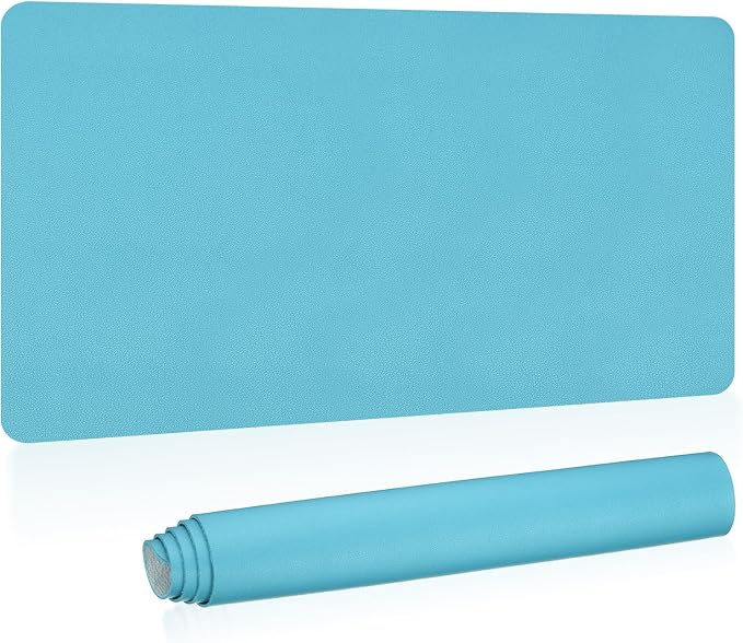 Patikil Desk Mat, 31"x15" Non-Slip Waterproof PU Leather Dual Sided for Office/Home, Blue