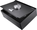 Barska AX11556 Biometric Fingerprint Top Opening Security Drawer Safe Box 0.23 Cubic Ft, Multi, One Size | Biometric fingerprint lock with hydraulic door and steel bolts for firearms, jewelry and documents
