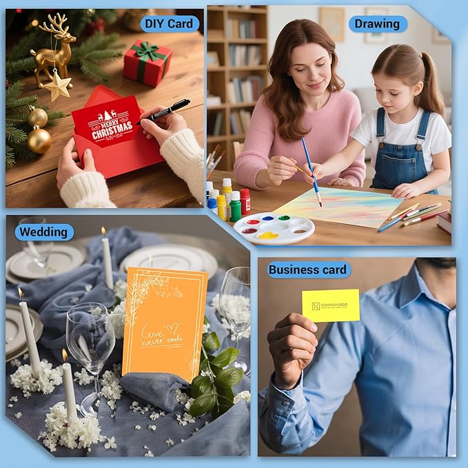 Cardstock 8.5 x 11, 10 Colors Colored Printer Paper 75 lb/200 gsm, 40 Sheets Colored Card Stock, Assorted Colors Construction Paper for Invitations, Diy Cards, Business Cards, Drawing etc