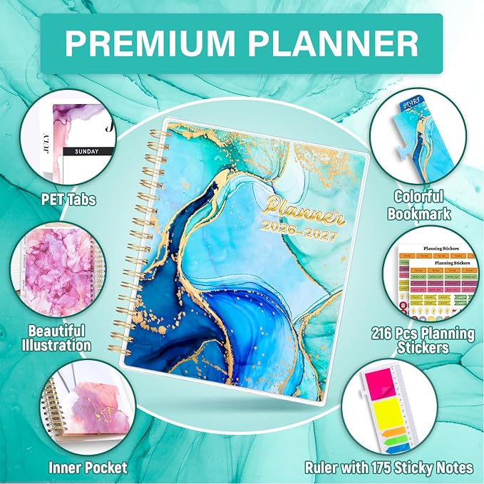 Planner 2026-2027, 18 Months Academic Daily Weekly Monthly Calendar Planner
