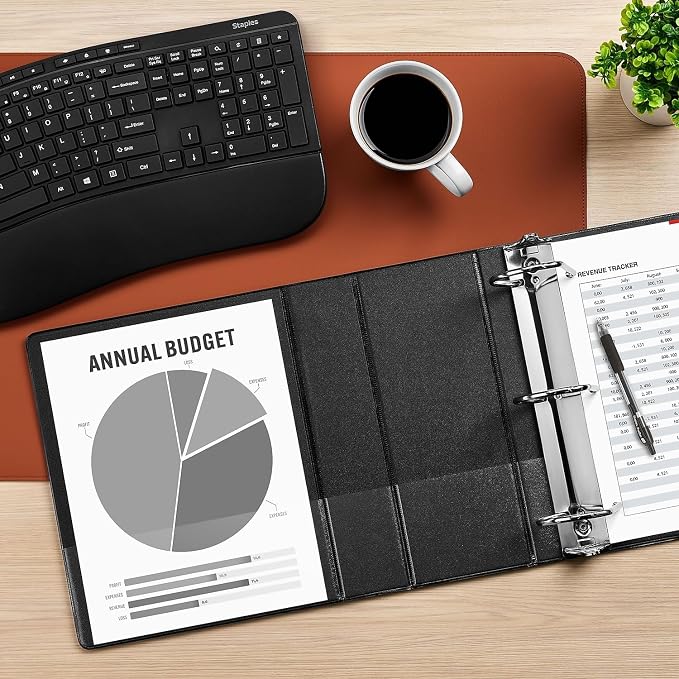 Staples 5" 3-Ring View Binder, D-Ring, Black (55441/26359)