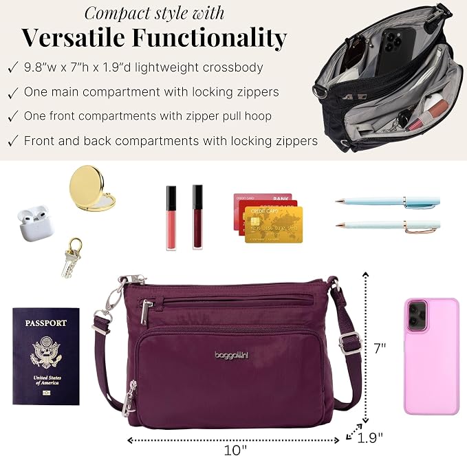 Baggallini Securtex Anti-Theft Keepsake Crossbody