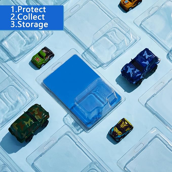 Wesiti 150 Pcs Protector Case Compatible with Hot Wheels Plastic Model Car Clamshell Cases Display Clear Protective Car Blister Pack Covers for Storage, 7.5 x 5 x 2 Inch