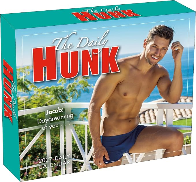 Daily Hunk 2027 Daily Desk Calendar: Boxed Page-a-Day Eye Candy Calendar with Day-to-Day Hot Guys, Sexy Smiles & Shirtless Hunks