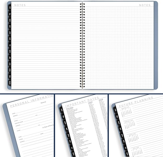 AT-A-GLANCE 2027 Planner, Monthly, 9" x 11", Contemporary, Slate Blue (70250X2027)