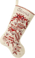 Bucilla Felt Applique 18" Stocking Making Kit, Classic Christmas, Perfect for DIY Arts and Crafts, 89532E