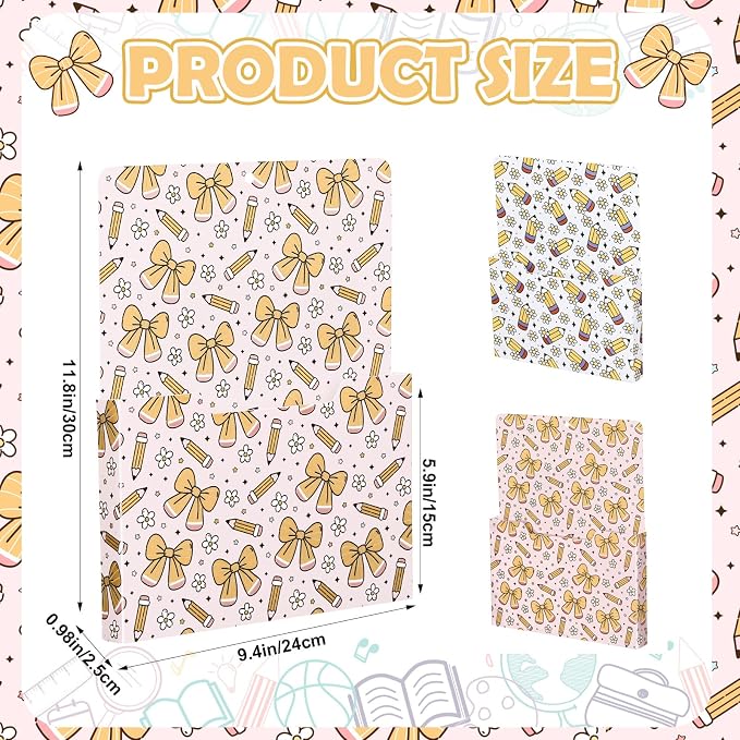Gilprop 2 Pcs Pencil Flower Magnetic File Folder Holder Pocket File Organizer Classroom Decor Teacher Desk Accessories for Whiteboard Mail Paper Book No Drilling School Desk Door Classroom Essential