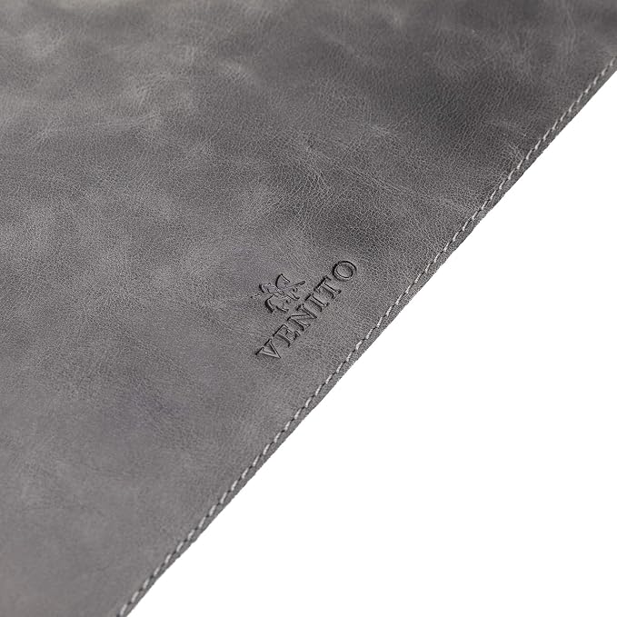 Premium Leather Desk Mat (36 X 19 inch) - Large Computer Desk Mat for Home Office Accessories (Faded Gray)*