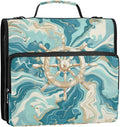 ALAZA Compass on Marble Background Zipper Binder 1.5 inch 3 Ring Binder Organizer with Shoulder Strap and Handle for Home Office Work