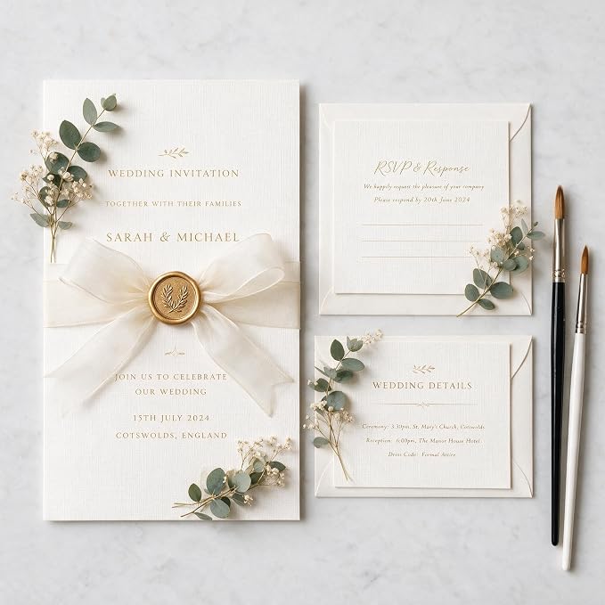 100 Sheets Ivory Linen Textured Cardstock Paper for Printing 5x7 Inch | 300gsm Cream Thick but Printer-Friendly Card Stock for Wedding Baby Shower Invitations, Annoucements or Name Cards
