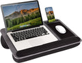 LAPGEAR Home Office Pro Lap Desk - Gray Woodgrain, Fits 15.6” Laptops