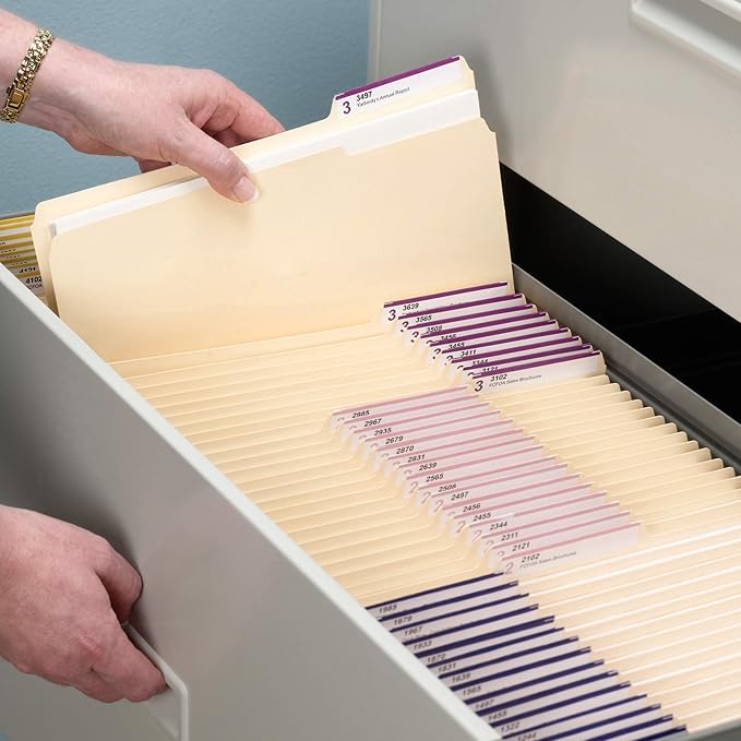 Smead File Folder, 1/3-Cut Tab, Letter Size, Manila, Assorted Positions, 100 Per Box (10330) (Pack of 2)
