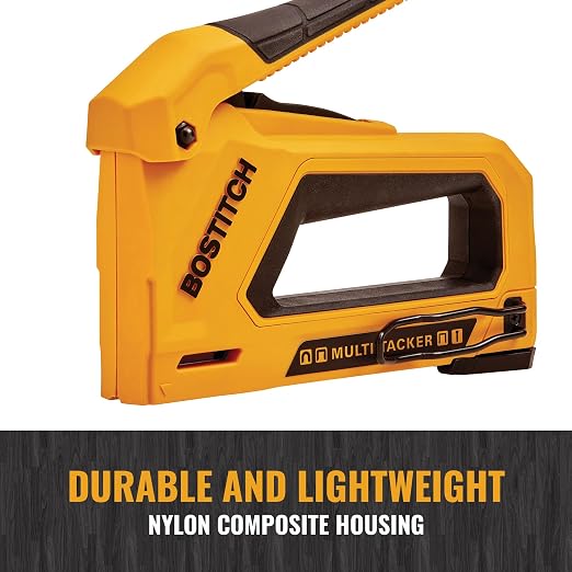 BOSTITCH Heavy Duty Staple Gun, Manual 4 in 1 Flyweight Squeeze Tacker (BTHT80277)