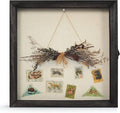 TJ.MOREE Shadow Box 12 x 12 Display Case Wood Picture Frame Memory Black | Fits 10.6x10.6 Inserts with Linen Back & Glass, Rustic Keepsake Box for Pet Memorabilia Gifts Wedding Bouquet Military Medals