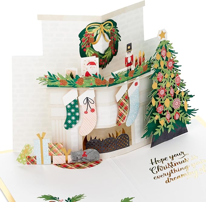 Hallmark Signature Paper Wonder Pop Up Christmas Card (Fireplace Scene)