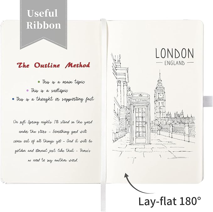 Blank Journal/Notebook - Classic Notebook/Journal with Ribbon Divider