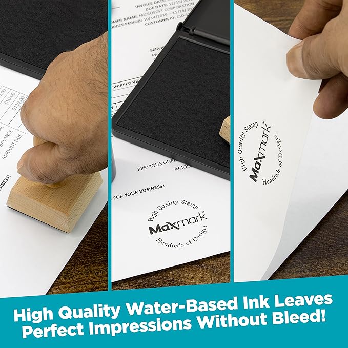 MaxMark Premium Refill Ink with Control Tip Bottle for Self-Inking Stamps, Red Color - 4 oz.