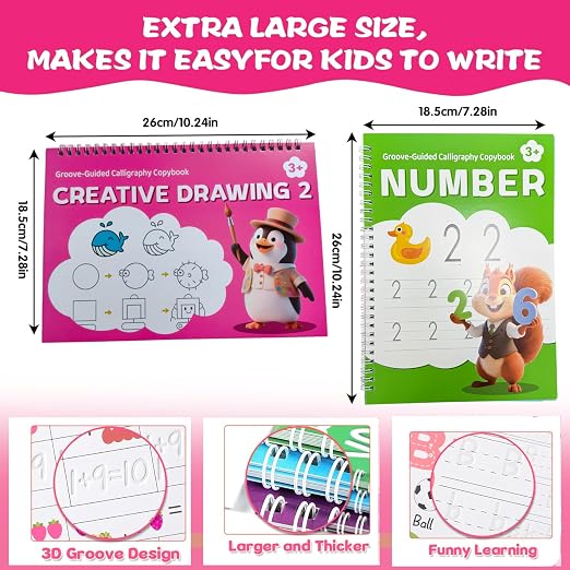 Magic Grooved Writing Practice for Kids 3-5, Large Letters grooved