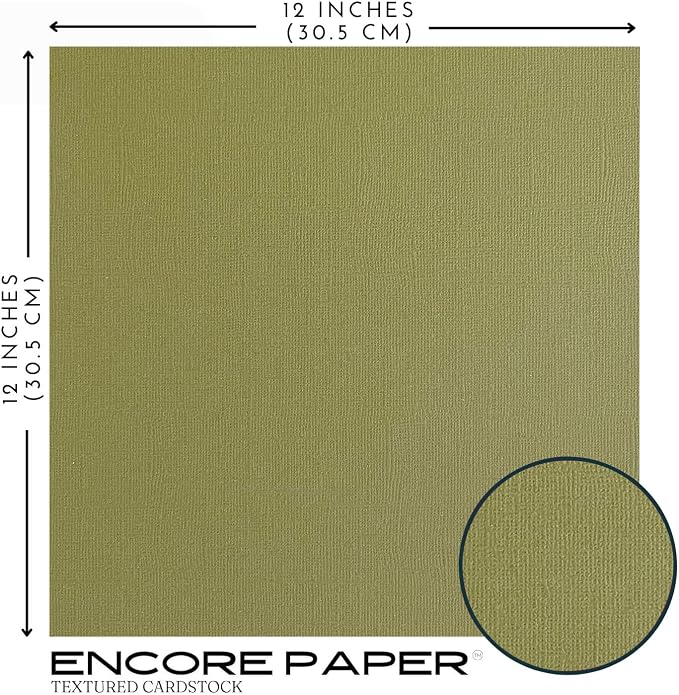 Thyme—12x12 Textured Cardstock | 80lb Textured Green Scrapbook Paper | Premium Cardstock for Cricut Cutting | 25 Sheets