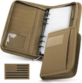 WYNEX Tactical Notebook Padfolio 6 Ring Binder, 3.7x6.7 in Refill Paper | S-5.5x8.5" Zip Hardcover Notebook, 45 Sheets Line Paper, 1"O-ring Water-Resistant Planner, for Office College Field Gift
