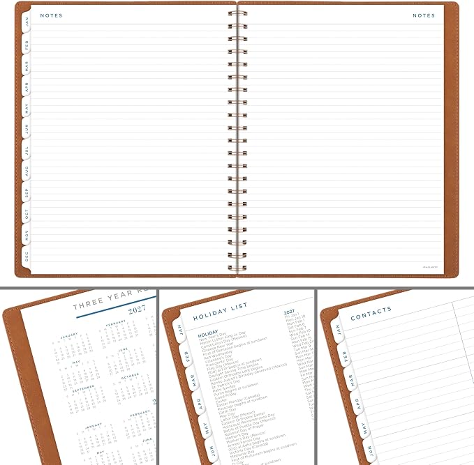 AT-A-GLANCE® Signature Collection 2027 Weekly Monthly Planner, Brown, Large, 8 1/2" x 11"