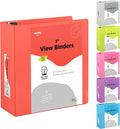 Enday 3 inch Binder (24 Pack - Red) 3 Ring Binder 3 inch with Clear View Cover and 2 Inside Pocket - for Letter Size 8.5 x 11'' Paper, Ideal for School Supplies, Office, and Home