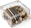 KissYou Acrylic Box with Lid Clear Storage Contanier Coffee Pod Holder Organizers Accessories Small Acrylic Box with Hinged Lid