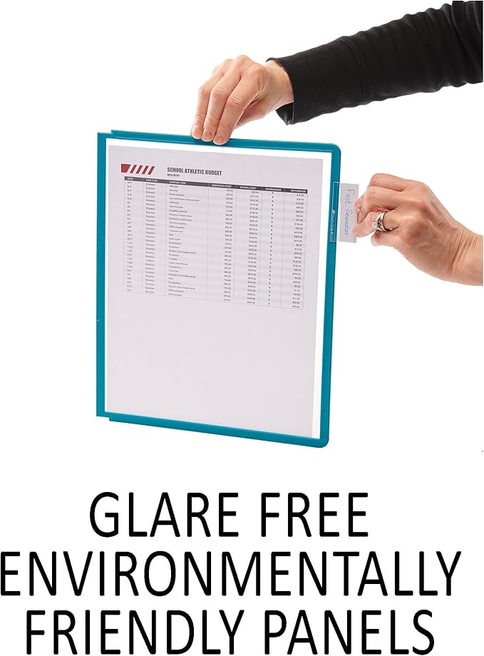Durable Desktop Reference System with 10 Double-Sided Panels - Letter-Size 8.5" x 11" Inches - Assorted Colors SHERPA Design - Desk Reference Organizer