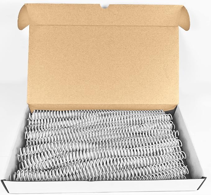 Binditek Plastic Spiral Binding Coils, 12 mm, 4:1 Pitch, White, 50 Pack | Coil Binding Spines, 1/2", 90 Sheet Capacity, 48 Loops, for Letter-Size Reports, Presentations, School and Office Projects