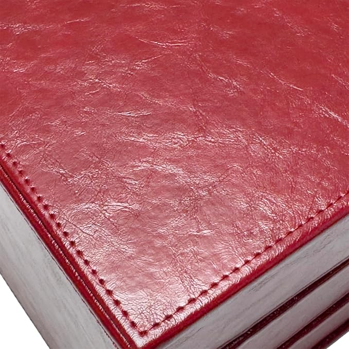 UnionBasic Document Organizer, 3-Drawer File Cabinet Document Storage Box, Office Desktop Filing Organizer, Burgundy | Document Storage Box, Office Desktop Filing Organizer, Printed Oil Faux Leather