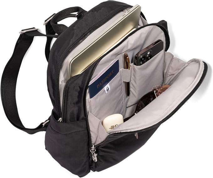 Securtex Anti-Theft Getaway Backpack - 9.4"x13"x5" Travel Safe Bag w/Locking Zippers, Slash-Resistant, RFID