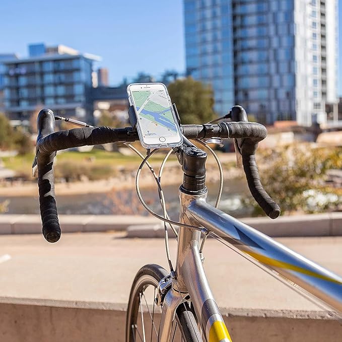 Nite Ize Squeeze Rotating Smartphone Bar Mount, Universal Bike Phone Holder For Bar or Stem, Compatible With MagSafe iPhone 12 Pro Max/Mini/Galaxy/Edge/Google Pixel and more