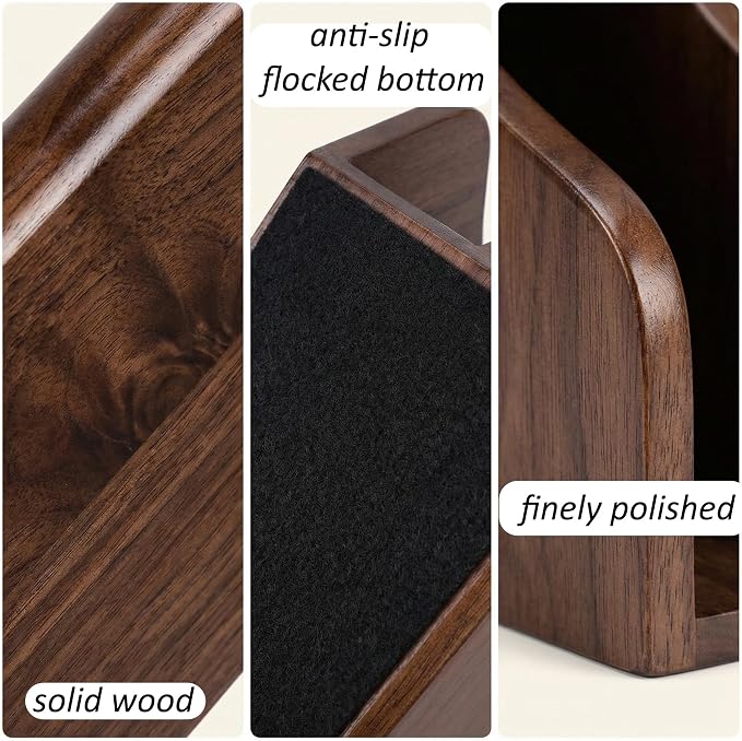 Solid Wood Vertical File Organizer, No Assembly Desk Mail Document Holder | Multifunctional Paper Mail Organizer for Office & Home, Custom Wooden Magazine File Holder for Books Binders Laptops, Desktop