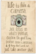 Stupell Home Décor Life Is Like A Camera Inspirational Art Wall Plaque, 10 x 0.5 x 15, Proudly Made in USA, Living Room | Stupell Industries · By Katie Doucette · Ready to hang · Great for office or bedroom · Made in USA