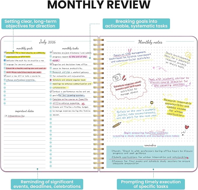 Monthly Planner 2026-2027, 18 Months Calendar, Jul 2026-Dec 2027