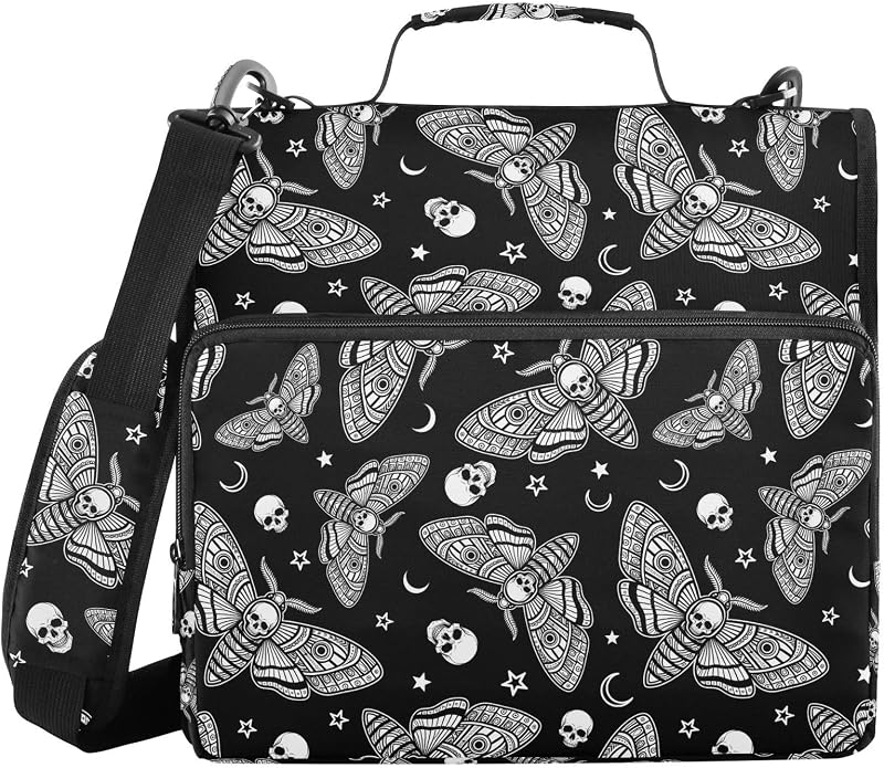 Zipper Binder Bag 3 Ring File Folder Portfolio Organizer Zippered Binder Bags with Strap Fits Laptop Women Men
