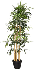 Amazon Basics Artificial Bamboo Plant with Plastic Planter Pot, 39.4", Green, Home Office Decor, Floor Plant