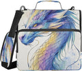 3 Ring Zipper Binder with Shoulder Strap Colorful Dragon 2 Inch Zippered Binder Bag 500 Sheet Capacity Multi Pockets for School Supplies
