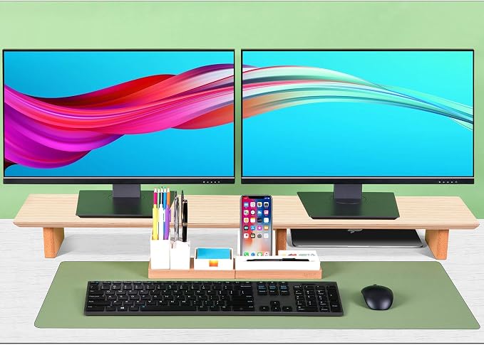 Leather Desk Pad& Monitor Stand