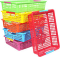 ZZYFGH 6 Pcs Colorful Plastic Classroom Storage Bins, Turn in Trays Classroom for Organizing A4 Papers Trays, Turn in Containers School Teachers Classroom Organization & Storage Supplies