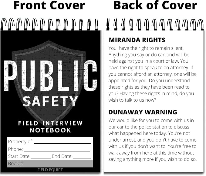 Field Equipt Law Enforcement Incident Report Notepads, Sheriff, Security & Police Gear, EDC Officer Notebook, Cop Gifts, Interview Equipment Accessories Book, 6 Pack (Security)